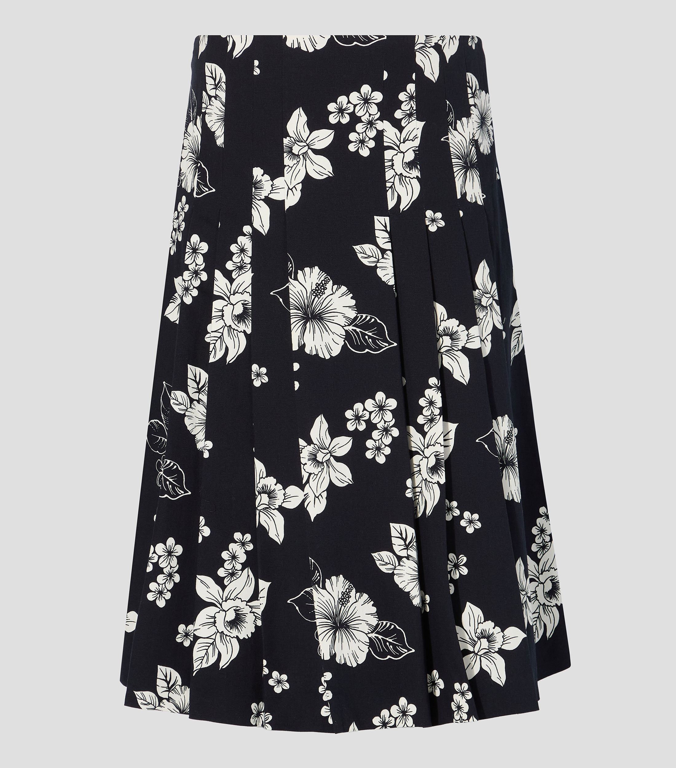 Falda midi de corte A con flores Mujer